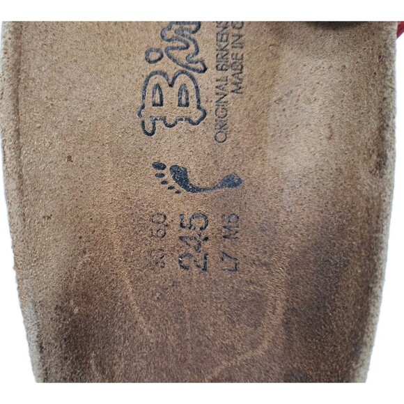 Birkenstock Madrid Womens Size 7 Sandal Red Black Buckle Slide Adjustable Birkis - Picture 8 of 9